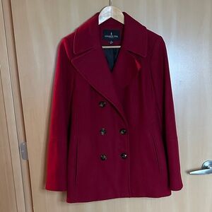 London Fog Women's Scarlet Wool Peacoat